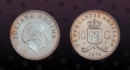 NETHERLANDS ANTILLES 10 Gulden NETHERLANDS ANTILLES , KM# 20 , Silver, 10 Gulden, 1978, Proof, 150th Anniversary of Bank - Queen Juliana - bust right. Nice sil -