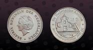 NETHERLANDS ANTILLES 25 Gulden NETHERLANDS ANTILLES , KM# 83 , Silver, 25 Gulden, 2004, Proof, 50 Years Conservation of Monuments And Historic Buildings. Coin -