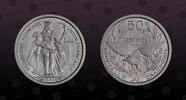 NEW CALEDONIA 50 Centimes NEW CALEDONIA , KM E7 , Nickel-Bronze, 50 Centimes, 1949, Specimen, Essai. Kagu bird. NGC grade these types as Mint Strikes but -
