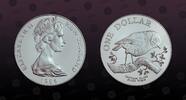 NEW ZEALAND 1 Dollar NEW ZEALAND , KM# 54a , Silver, 1 Dollar, 1984, Proof, Chatham Island (Black Robin). Coin in excellent condition! -