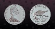 NEW ZEALAND , KM# 55a , Silver, 1 Dollar, 1985, Proof, Black Stilt. Coin in excellent condition!