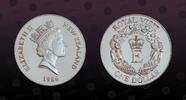 NEW ZEALAND 1 Dollar NEW ZEALAND , KM# 56a , Silver, 1 Dollar, 1986, Proof, Royal Visit. Coin in excellent condition! -