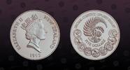 NEW ZEALAND 5 Dollars NEW ZEALAND , KM# 82a , Silver, 5 Dollars, 1992, Proof, 25th Anniversary of Decimal Currency. Coin in excellent condition! -