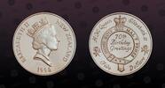 NEW ZEALAND 5 Dollars NEW ZEALAND , KM# 101 , Silver, 5 Dollars, 1996, Proof, 70th Birthday Greetings. Very rare coin. One of the scarcest New Zealand -