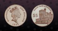 NEW ZEALAND 5 Dollars NEW ZEALAND , KM# 113a , Silver, 5 Dollars, 1998, Proof, City of Dunedin. Coin housed in Original Mint capsule! Coin in excellen -