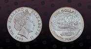 NEW ZEALAND 5 Dollars NEW ZEALAND , KM# 123 , Silver, 5 Dollars, 1999, Proof, Wellington Harbour Capital. Coin housed in Original Mint capsule! Coin i -