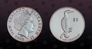 NEW ZEALAND 5 Dollars NEW ZEALAND , KM# 125a , Silver, 5 Dollars, 2000, Proof, Pied Cormorant. Scarce silver proof coin! Coin housed in Original Mint -
