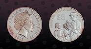 NEW ZEALAND 5 Dollars NEW ZEALAND , KM# 149a , Silver, 5 Dollars, 2001, Proof, Royal Visit (canceled after coin issue). Very rare coin. Hard to obtain -