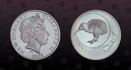 NEW ZEALAND 1 Dollar NEW ZEALAND , KM# 322a , Silver, 1 Dollar, 2009, Proof, Kiwi - Southern Tokoeka. Coin housed in Original Mint capsule! Coin in e -