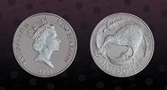 NEW ZEALAND 1 Dollar NEW ZEALAND , KM# P1 , Silver, 1 Dollar, 1992, Proof, Kiwi bird. Silver Piefort. Double Thickness. 16 grams. Coin in excellent -