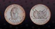 NIGER 1000 Francs NIGER, KM# 6 , Silver, 1000 Francs, 1960, Proof, President Diori Hamani. Nice silver proof coin! -