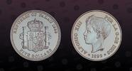 PALAU 5 Dollars PALAU, KM# 16 , Silver, 5 Dollars, 1999, Proof, Portrait of Alfonso XII. Very popular and highly demanded silver proof coin in t -