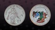PALAU 5 Dollars PALAU, KM# 51 , Silver, 5 Dollars, 1999, Proof, Our World - Our Future. Multicolored. Coin housed in Original Mint capsule! Coin -
