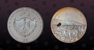 PALAU 5 Dollars PALAU, KM# 143 , Silver, 5 Dollars, 2006, Proof, The Nantan Meteorite - meteorit insert. Scarce. Coin housed in Original Mint -