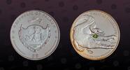PALAU 5 Dollars PALAU, KM# 136 , Silver, 5 Dollars, 2007, Proof, Pacific Wildlife - The Saltwater Crocodile. Colored with blue Swarovski crystal -