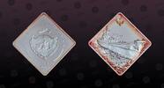 PALAU 10 Dollars PALAU, KM# 195 , Silver, 10 Dollars, 2008, Proof, USS Missouri. Shape: Square with gold plated emblem. Coin housed in Original M -