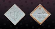PALAU 10 Dollars PALAU, KM# 184 , Silver, 10 Dollars, 2009, Proof, War Ship - Bismarck. Shape: Square with gold plated emblem. Coin housed in Or -