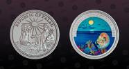 PALAU 20 Dollars PALAU, KM# 42 , Silver, 20 Dollars, 1994, Proof, Independence October 1994. Multicolored! Coin housed in Original Mint Capsule! -