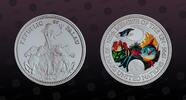 PALAU 20 Dollars PALAU, KM# 41 , Silver, 20 Dollars, 1995, Proof, U.N. - 50 Years. Multicolored! Coin housed in Original Mint Capsule! Coin in ex -