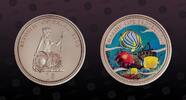 PALAU 1 Dollar PALAU, KM# 59 , Copper-Nickel, 1 Dollar, 2000, Proof, Marine Life Protection - Multicolor four fish and wreck. High grade Superb -
