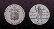 PANAMA, KM# 64 , Silver, 10 Balboas, 1980, Proof, Balseria Game. Coin in excellent condition!