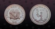 PAPUA-NEW GUINEA , KM# 18 , Silver, 5 Kina , 1981, Proof, Subject: I.Y.C. Coin in excellent condition!