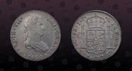 PERU 8 Reales PERU, KM# 117.1 , Silver, 8 Reales , 1820JP , Mint Strike, Standard bust of Ferdinand VII. Scarce silver coin! -
