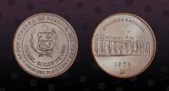 PERU 1000 Soles PERU, KM# 275 , Silver, 1000 Soles , 1979, Mint Strike, National Congress. Coin in excellent condition! -