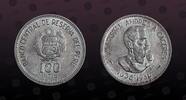 PERU 100 Intis PERU, KM# 298 , Silver, 100 Intis, 1986, Mint Strike, Mariscal Andres A. Caceras. Nice silver coin! -