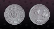 PERU 1 Nuevo Sol PERU, KM# 317 , Silver, 1 Nuevo Sol , 1994, Proof, Environmental Protection - Vicuna, yellow-tailed wooly monkey and American cr -