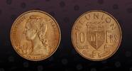 REUNION 10 Francs REUNION , KM# 10 , Aluminum-Bronze, 10 Francs, 1955, Mint Strike, Coin in excellent condition! -