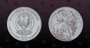 RWANDA 50 Francs RWANDA, Unlisted, Silver, 50 Francs, 2012, Proof, Map of Africa - 2 Rhoncesros. Highly demanded coin in proof! Excellent conditi -