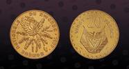 RWANDA 20 Francs RWANDA, KM# E6 , Brass, 20 Francs, 1977, Specimen, Essai. NGC grade these types as Mint Strikes but PCGS as Specimens! Coin in e -