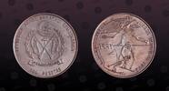SAHARAWI ARAB DEMOCRATIC REPUBLIC 500 Pesetas SAHARAWI ARAB DEMOCRATIC REPUBLIC , KM# 4 , Silver, 500 Pesetas, 1991, Mint Strike, Olympics - Teniss player, skier. Coin in exc -