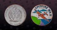 SAHARAWI ARAB DEMOCRATIC REPUBLIC 500 Pesetas SAHARAWI ARAB DEMOCRATIC REPUBLIC , KM# 24 , Silver, 500 Pesetas, 1995, Proof, Spitfire MK-II. Multicolored. Coin in excellent c -