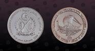 SAHARAWI ARAB DEMOCRATIC REPUBLIC 1000 Pesetas SAHARAWI ARAB DEMOCRATIC REPUBLIC , KM# 43 , Silver, 1000 Pesetas, 1998, Proof, Viking ship. Coin housed in Original Mint capsu -