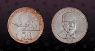 SENEGAL 50 Francs SENEGAL, KM# 5 , Silver, 50 Francs, 1975, Mint Strike, 25th Anniversary of Eurafrique Program. Rev. Leopold Sedar Senghor. Coin -