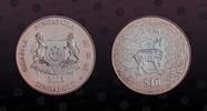 SINGAPORE 10 Dollars SINGAPORE, KM# 225a , Silver, 10 Dollars, 2003, Proof, Year of the Goat. Coin in excellent condition! -