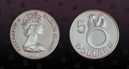 SOLOMON ISLANDS , KM# 7 , Silver, 5 Dollars, 1981, Proof, Bokolo - fossilized clam shell. Scarce. Only 448 silver proof struck!