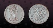 SOLOMON ISLANDS , KM# 13a , Silver, 5 Dollars, 1982, Proof, Battle of Guadalcanal. Scarce type! Coin in excellent condition!