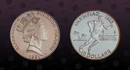 SOLOMON ISLANDS , KM# 48 , Silver, 10 Dollars, 1991, Proof, Olympics 1992 - Runners. Coin housed in Original Mint capsule! Coin