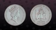 SOLOMON ISLANDS , KM# 46 , Silver, 10 Dollars, 1992, Proof, 40th Anniversary - Queens Elizabeths coronation. Coin housed in Or