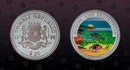 SOMALIA 25 Dollars SOMALIA, X# 34 , Silver, 25 Dollars, 1998, Proof, Marine Life Protection - Multicolor Ocean fish scene. Very rare silver proof -