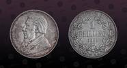 SOUTH AFRICA 1 Shilling SOUTH AFRICA , KM# 5 , Silver, 1 Shilling, 1894, Mint Strike, President Krueger - bust left. Scarce silver coin! -