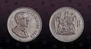 SOUTH AFRICA 1 Rand SOUTH AFRICA , KM# 80.2 , Silver, 1 Rand, 1969, Proof, Dr. T. E. Donges. Coin in excellent condition! -