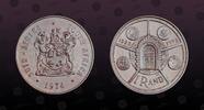 SOUTH AFRICA 1 Rand SOUTH AFRICA , KM# 89 , Silver, 1 Rand, 1974, Proof, Pretoria Mint. Coin housed in Orignal Mint Capsule! Coin in excellent condi -