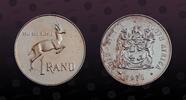 SOUTH AFRICA 1 Rand SOUTH AFRICA , KM# 88 , Silver, 1 Rand, 1976, Proof, Springbok. Coin housed in Oriignal Mint Capsule! Coin in excellent conditio -
