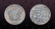 SOUTH AFRICA 1 Rand SOUTH AFRICA , KM# 232 , Silver, 1 Rand, 1999, Proof, Mine Tower. Coin in excellent condition! -
