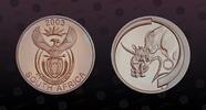 SOUTH AFRICA 20 Cents SOUTH AFRICA , KM# 357 , Silver, 20 Cents, 2003, Proof, The Rhinos. Coin in excellent condition! -