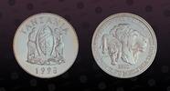 TANZANIA 2500 Shilingi TANZANIA, KM# 52 , Silver, 2500 Shilingi, 1998, Proof, Serengeti Wildlife - Lion head and full body portraits. Coin housed in Or -